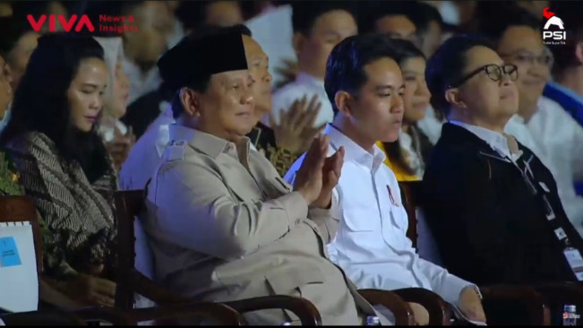 Presiden Prabowo Subianto dan Wapres Gibran hadiri penutupan kongres PSI. [YouTube PSI]